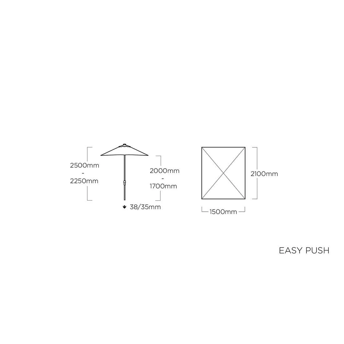 Kettler Easy Push Stockschirm 210x150cm Aluminium/Polyester Silber/Hellgrau Meliert Kettler Easy Push Stockschirm 210x150cm Aluminium/Polyester Silber/Hellgrau Meliert -Kettler kettler easy push stockschirm 210x150cm aluminium polyeste silber hellgrau meliert 1306352 5
