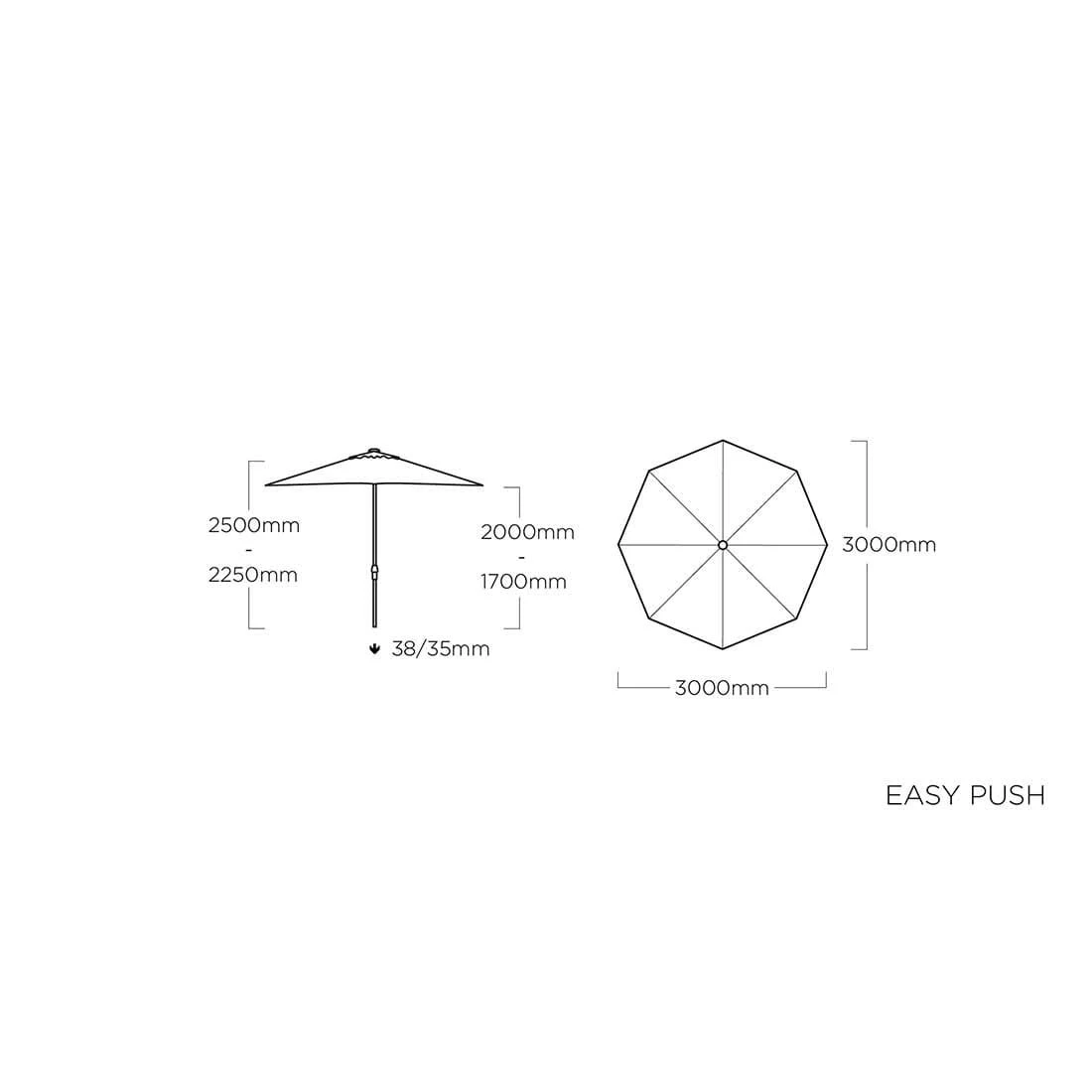Kettler Easy Push Stockschirm Ø300cm Aluminium/Polyester Anthrazit/Hellgrau Meliert Kettler Easy Push Stockschirm Ø300cm Aluminium/Polyester Anthrazit/Hellgrau Meliert -Kettler kettler easy push stockschirm o300cm aluminium polyester anthrazit hellgrau meliert 1289973 5