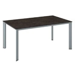 Kettler Edge Gartentisch 180x95cm Aluminium/Keramik-Glas Silber/Anthrazit