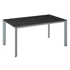 Kettler Edge Gartentisch 220x95cm Aluminium/Keramik-Glas Silber/Fossil-Natur