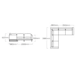 Kettler Ego Ecklounge 2-teilig Aluminium/Sunbrella Silber/Grau Meliert 3 Kettler Ego Ecklounge 2-teilig Aluminium/Sunbrella Silber/Grau Meliert -Kettler kettler ego loungeecke 2tlg aluminium sunbrella silber flanelle 1005062 3