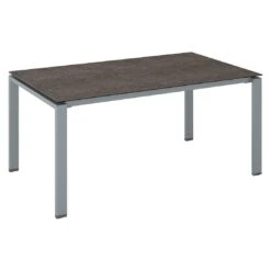 Kettler Float Gartentisch 180x95cm Aluminium/Keramikglas Silber/Grau-Taupe