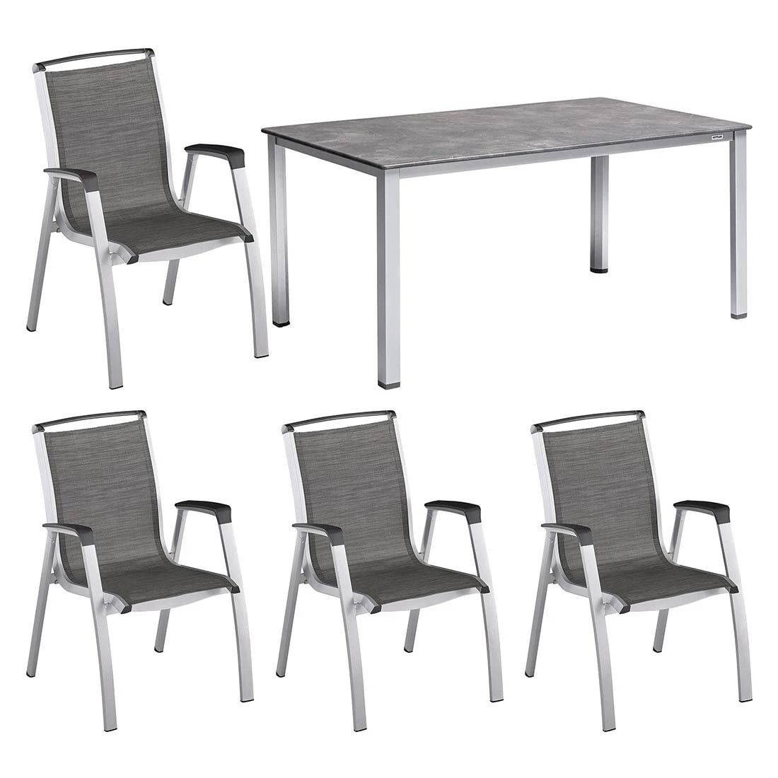 Kettler Forma II Gartenmöbel-Set 5-tlg.+ Tisch 160x90cm Silber/Graphit Kettler Forma II Gartenmöbel-Set 5-tlg.+ Tisch 160x90cm Silber/Graphit -Kettler kettler forma ii gartenmoebel set 5 tlg tisch 160x90cm 1493803 1