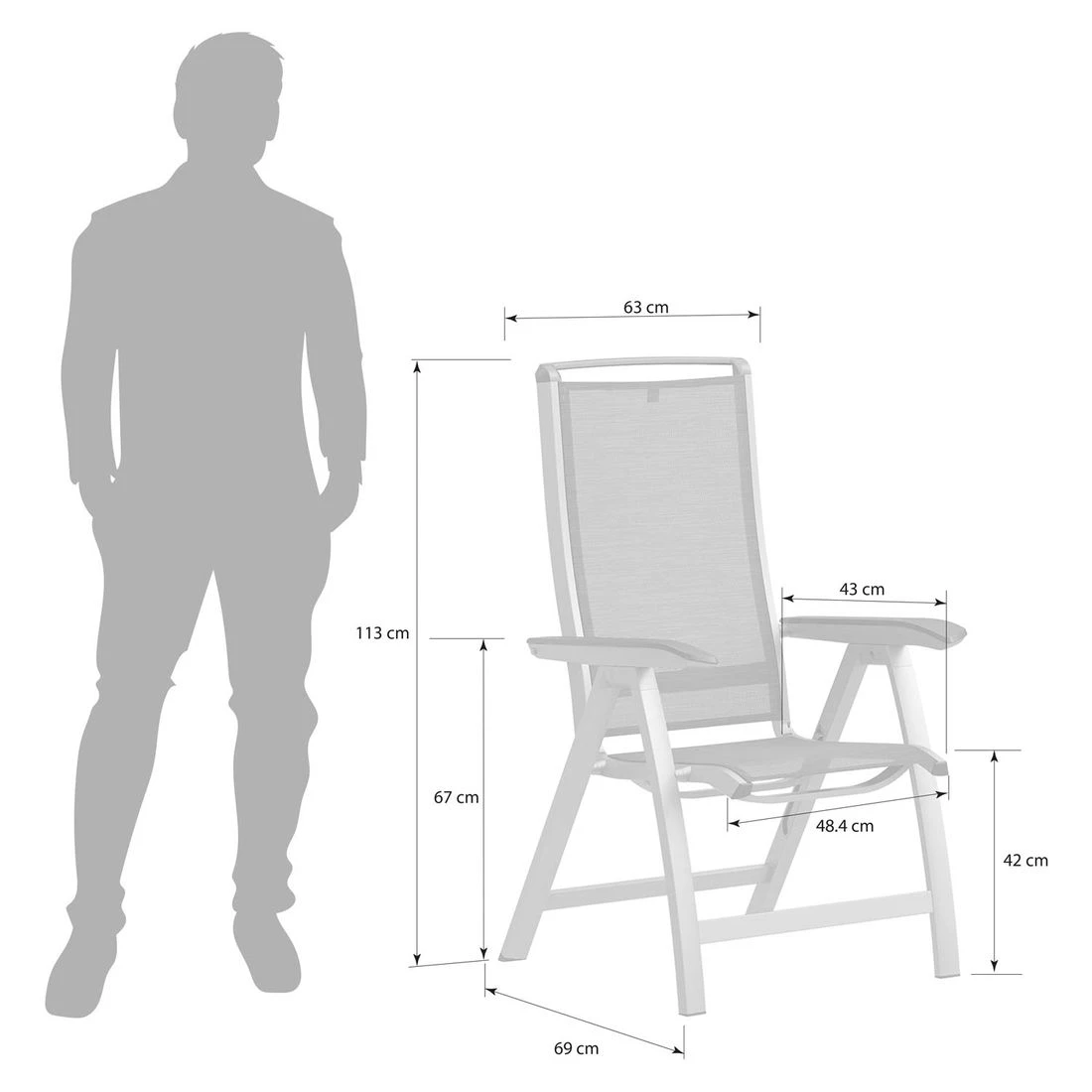 Kettler Forma II Klappsessel Aluminium/Textilene Silber/Graphit Kettler Forma II Klappsessel Aluminium/Textilene Silber/Graphit -Kettler kettler hks forma ii multipositionssessel aluminium textilen silber graphit 3