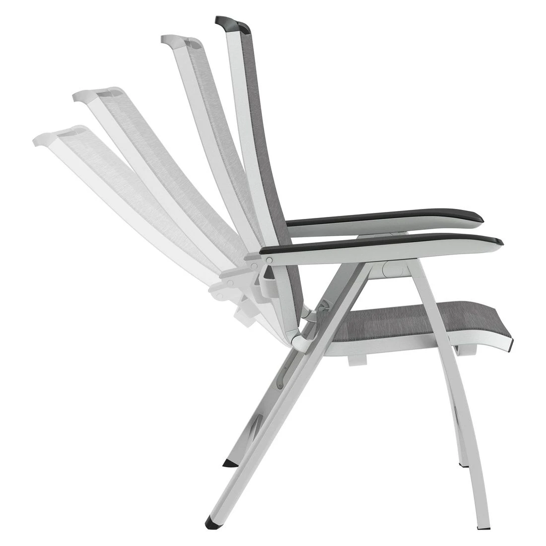 Kettler Forma II Klappsessel Aluminium/Textilene Silber/Graphit Kettler Forma II Klappsessel Aluminium/Textilene Silber/Graphit -Kettler kettler hks forma ii multipositionssessel aluminium textilen silber graphit 5