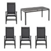 Kettler Legato Gartenmöbelset 5-tlg. Mit Tisch 160x90cm Anthrazit