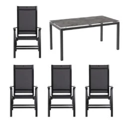 Kettler Legato Gartenmöbelset 5-tlg. Mit Tisch 160x90cm Anthrazit
