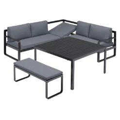 Kettler Ocean Casual Dining Loungeecke Aluminium/Polyester Anthrazit/Grau 4 Kettler Ocean Casual Dining Loungeecke Aluminium/Polyester Anthrazit/Grau -Kettler kettler ocean casual dining loungeecke inkl kissen anthrazit grau 1271581 4