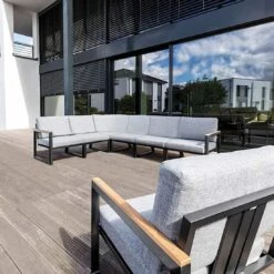 Kettler Ocean Skid Ecklounge 7-tlg. Aluminium/Olefin Anthrazit/Hellgrau Meliert 2 Kettler Ocean Skid Ecklounge 7-tlg. Aluminium/Olefin Anthrazit/Hellgrau Meliert -Kettler kettler ocean skid dininglounge 7 tlg aluminium olefin 1351441 1