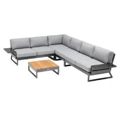 Kettler Ocean Skid Platform Ecklounge 7-tlg. Mit Loungetisch 70x70cm Alu/Olefin Anthrazit/Grau 2 Kettler Ocean Skid Platform Ecklounge 7-tlg. Mit Loungetisch 70x70cm Alu/Olefin Anthrazit/Grau -Kettler kettler ocean skid loungecke 7 tlg mit tisch 70x70cm 1395859 1
