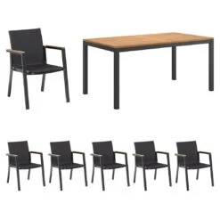 Kettler Rasmus Gartenmöbelset 5-tlg. Mit Tisch 160x90 Cm Anthrazit/Charcoal