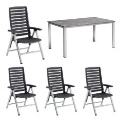 Kettler Wave Gartenmöbelset 5-tlg. Mit Tisch 160x90cm Silber 2 Kettler Wave Gartenmöbelset 5-tlg. Mit Tisch 160x90cm Silber -Kettler kettler wave gartenmoebelset 4 tlg mit diningtisch 160x90cm 1392570 1