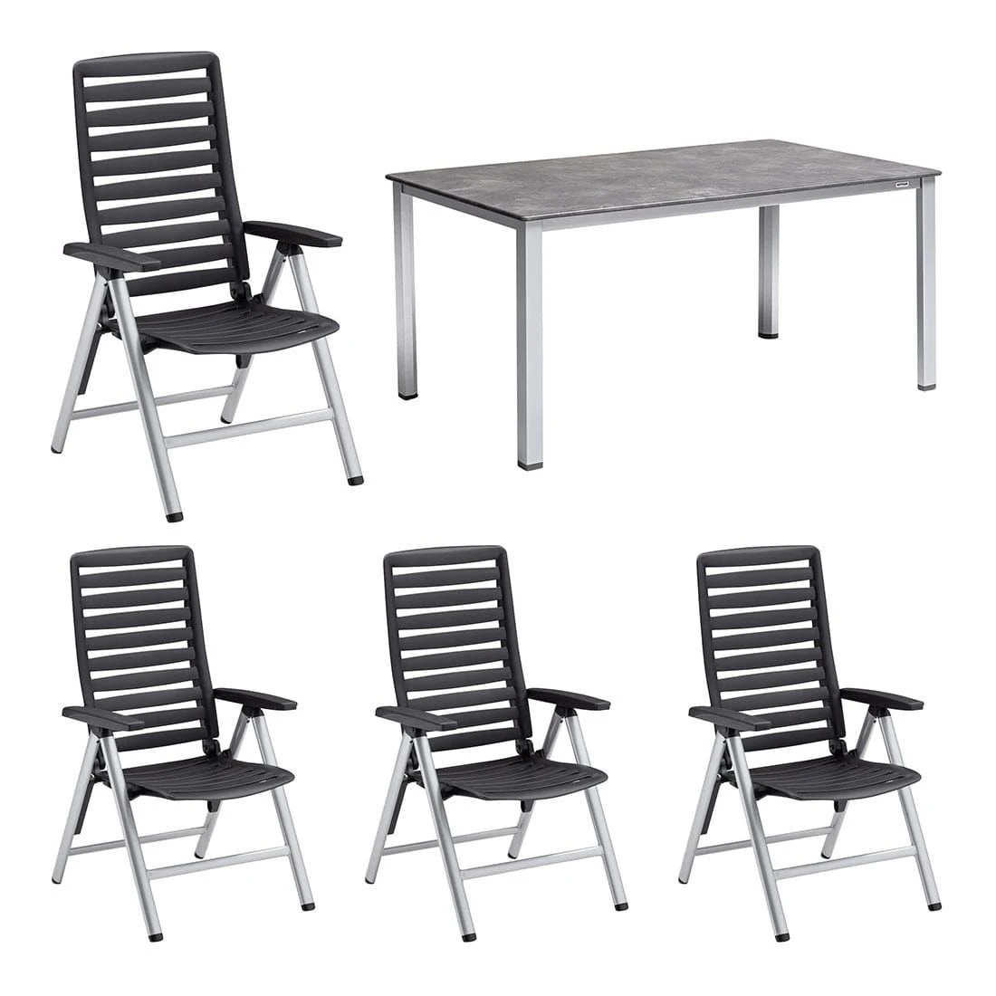 Kettler Wave Gartenmöbelset 5-tlg. mit Tisch 160x90cm Silber Kettler Wave Gartenmöbelset 5-tlg. Mit Tisch 160x90cm Silber -Kettler kettler wave gartenmoebelset 4 tlg mit diningtisch 160x90cm 1392570 1